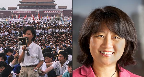 Chai Ling, then a firebrand student leader in Tiananmen Square, and now a businesswomen in the US