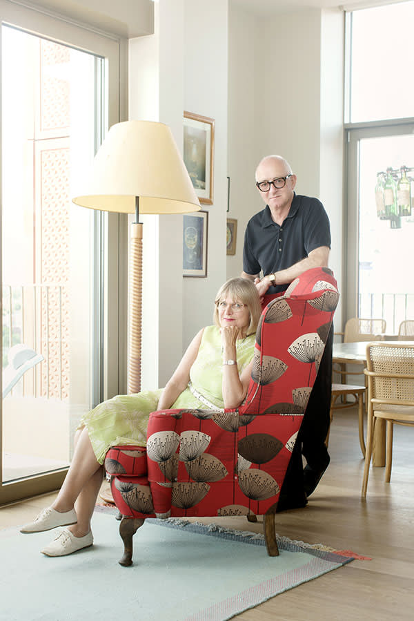 Jancis Robinson and Nicholas Lander in their new apartment in King’s Cross