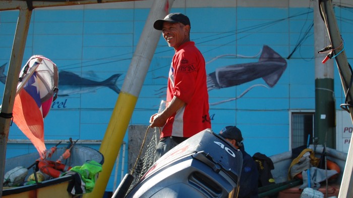 A fisherman in the Chilean port of Valparaiso