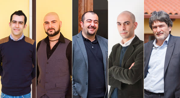 The founders, from left: Gabriele Littera, Piero Sanna, Carlo Mancuso, Giuseppe Littera and Franco Contu
