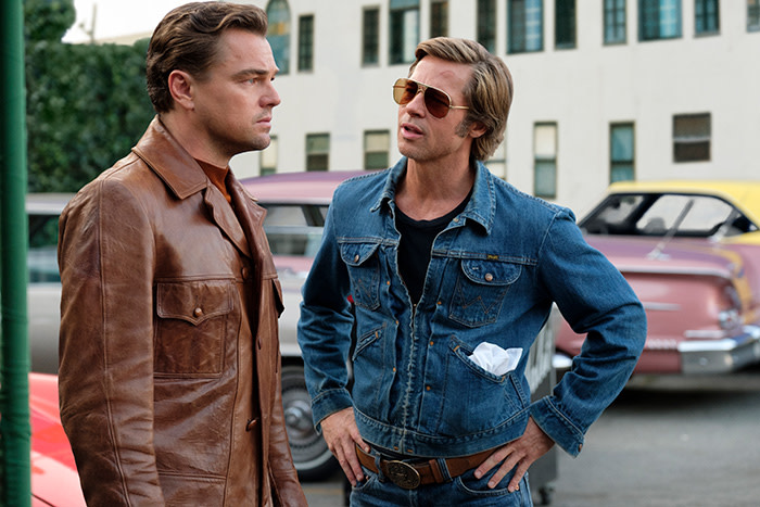 DiCaprio with co-star Brad Pitt