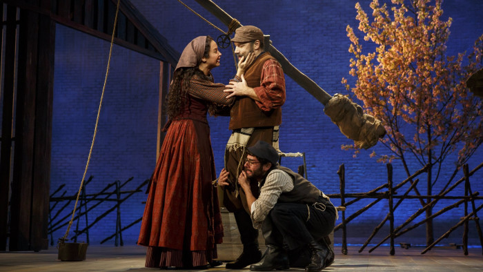 From left, Alexandra Silber, Danny Burstein and Adam Kantor in 'Fiddler on the Roof'. Photo: Joan Marcus