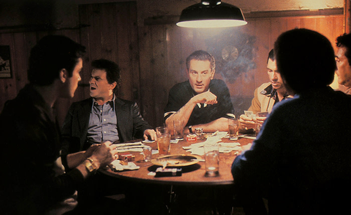 RAY LIOTTA, JOE PESCI, ROBERT DE NIRO Character(s): Henry Hill,Tommy DeVito,James 'Jimmy' Conway Film 'GOODFELLAS' (1990) Directed By MARTIN SCORSESE 12 September 1990 CTF19430 Allstar Collection/WARNER BROS **WARNING** This photograph can only be reproduced by publications in conjunction with the promotion of the above film. A Mandatory Credit To WARNER BROS is Required. For Printed Editorial Use Only, NO online or internet use. 0511z@yx