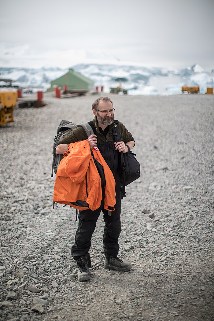 BAS geographer Peter Fretwell at Rothera