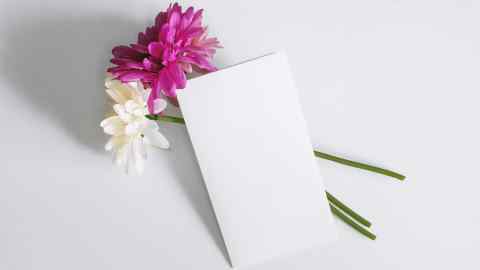 White Empty Card and Flower