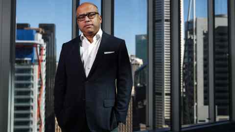 Sanjeev Gupta, executive chairman of Liberty House Group, poses for a photograph in Sydney, Australia, on Monday, March 26, 2018. The British conglomerate tycoon may build up to 10 gigawatts of renewable energy in Australia, including battery storage that could help power steel mills and aluminium smelters. Photographer: Brendon Thorne/Bloomberg