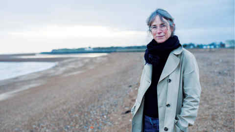 Margaret Howell on the beach near her home in Suffolk, England