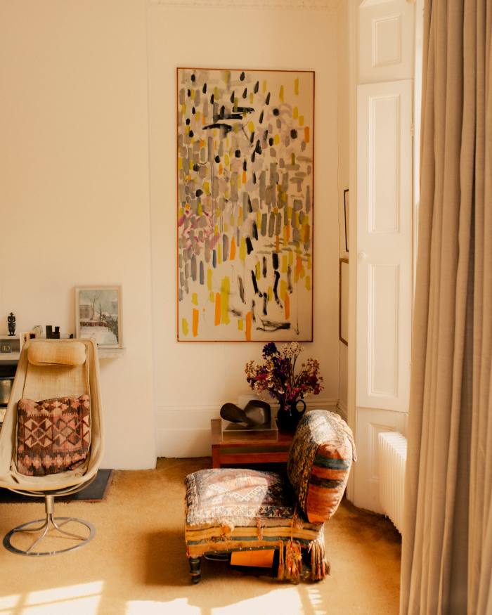 Paintings by Patrick Heron (right) and Joan in the sitting room