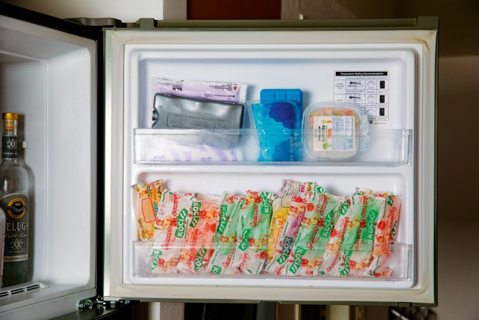 Kociss popsicles in his fridge