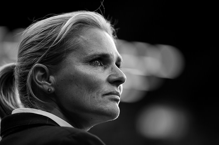 Sarina Wiegman, Head Coach of the Netherlands looks on during the 2019 FIFA Women’s World Cup France Round Of 16 match between Netherlands and Japan at Roazhon Park