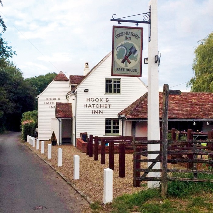 The Hook & Hatchet pub at Hucking, near Maidstone, Kent