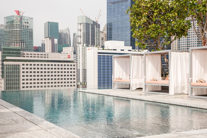 The rooftop pool at The Mondrian