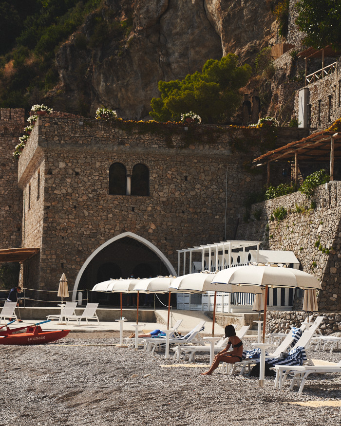 The Marinella Beach Club at Borgo Santandrea on the Amalfi Coast)