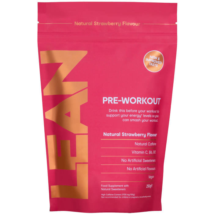 Lean natural strawberry flavour Pre-Workout, £22 for 250g