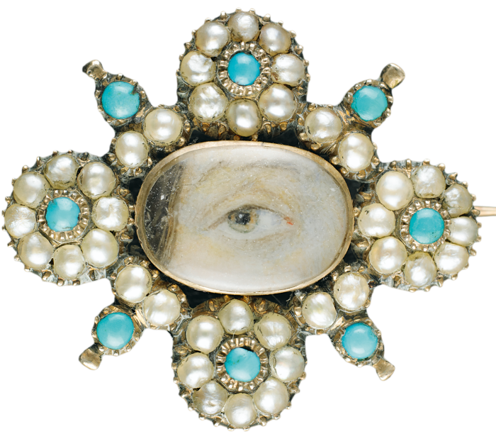 Gold, pearl and turquoise brooch c1820, in the Skier Collection