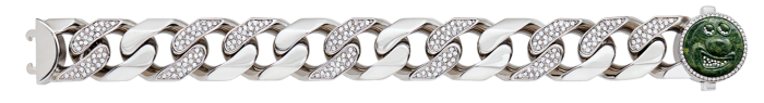 Dior and Kenny Scharf crystal-detail silver-finish brass and jade Large Links bracelet, £920