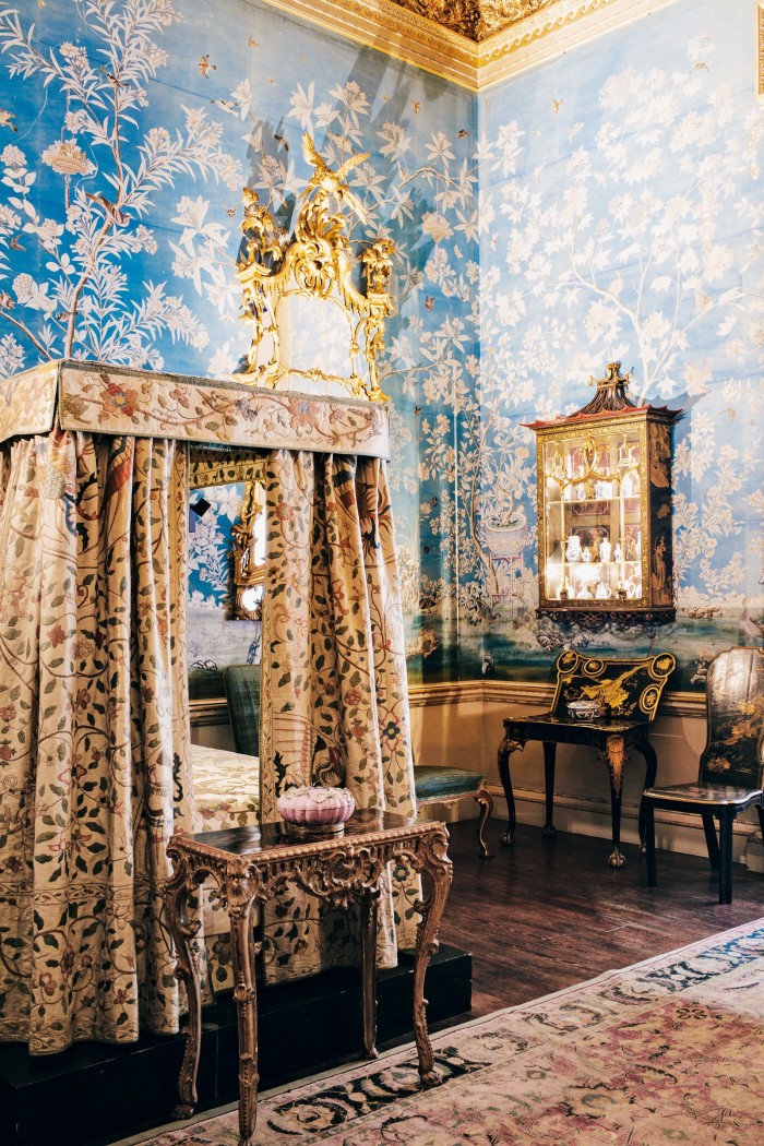 The Cabinet Room at Houghton Hall, Norfolk – the wallpaper inspired that used in The Great