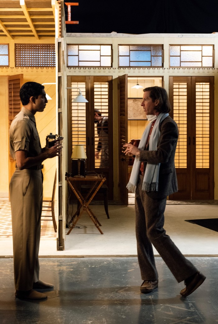 Dev Patel (left) with Anderson on the set of Poison