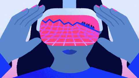 María Hergueta illustration of a woman wearing a VR headset