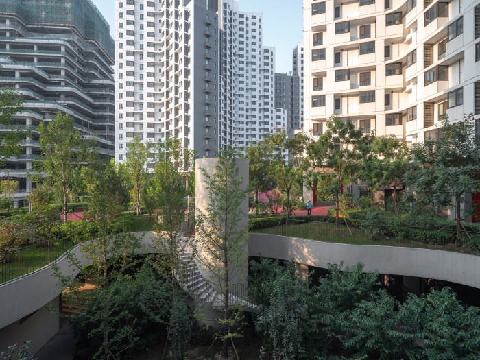 MAD’s Baiziwan Social Housing features a park raised above street level