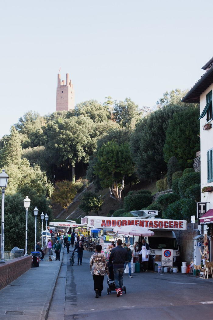 Market stalls in San Miniato