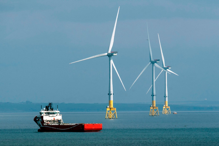 Wind turbines off the coast of Aberdeen