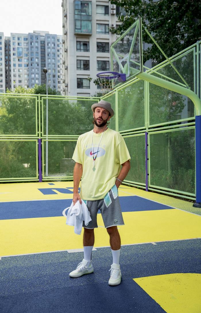 Stéphane Ashpool at the basketball court he created in Beijing