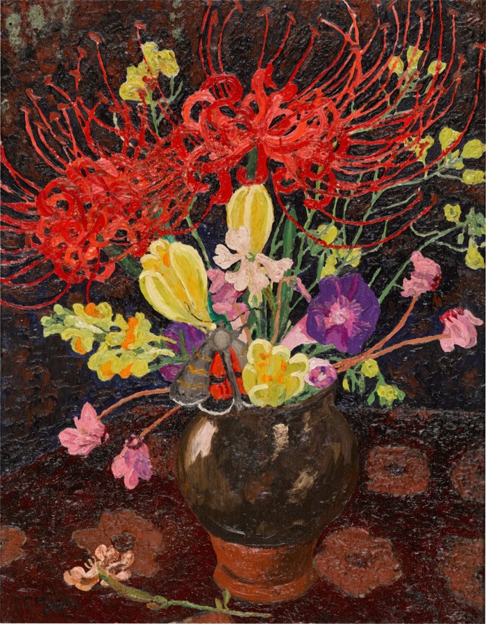 Still Life With Tiger Moth by Cedric Morris, sold for £226,800 