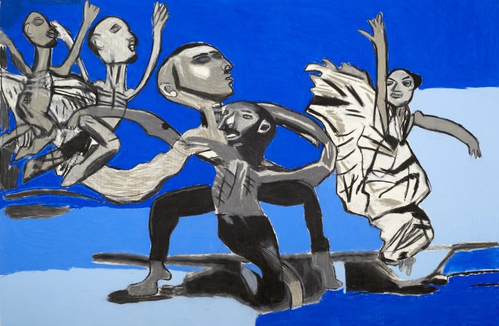 The Floating Dancers in Blues, 2021, by Nancy Clayton