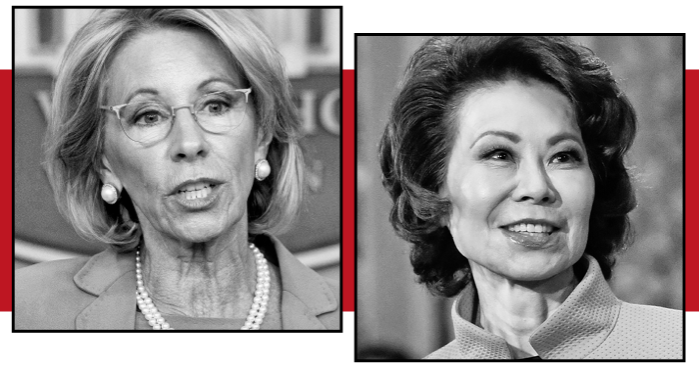 Betsy DeVos, the secretary of education, and Elaine Chao, the secretary of transportation, resigned after the events on Wednesday