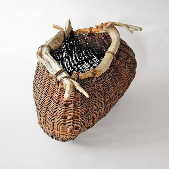 Joe Hogan Driftwood Pouch with Embedded Stone, from £600 for artistic baskets