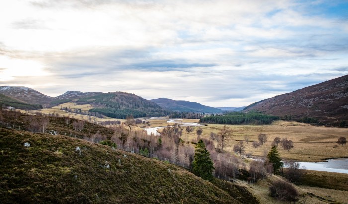 A view down to the River Dee in the Cairngorms National Park