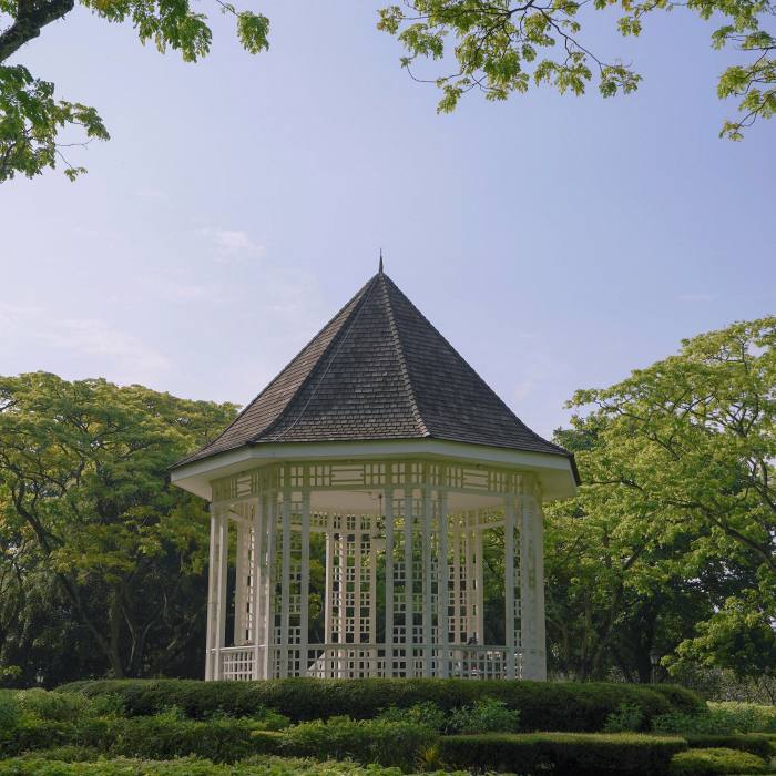 The octagonal bandstand, which was built in 1930