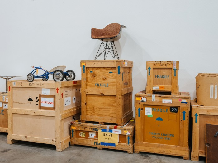Crates of objects – with designs by Charles & Ray Eames and pieces that inspired them