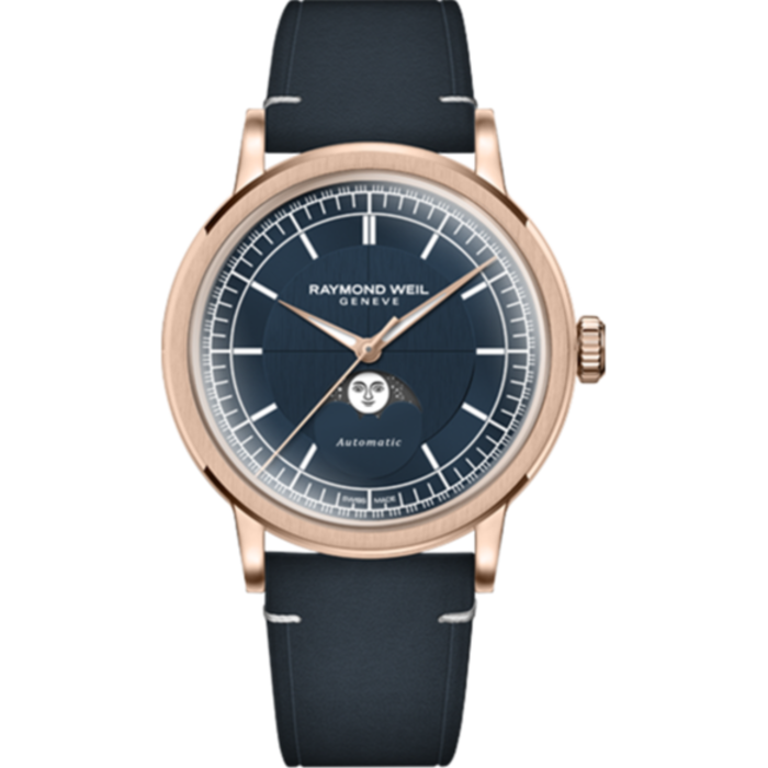 Raymond Weil steel and rose-gold Millesime Automatic Moonphase, £2,075