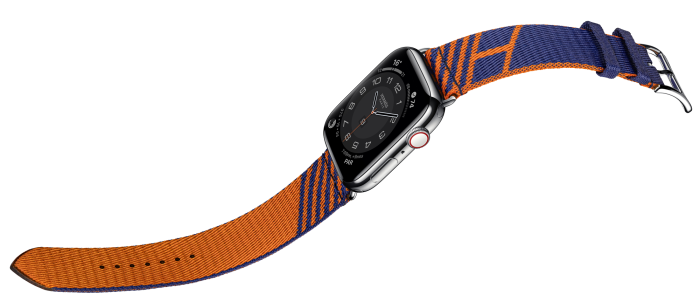 Hermès Apple Watch Series 6, from £1,179; with Hermès Single Tour Jumping strap, £319