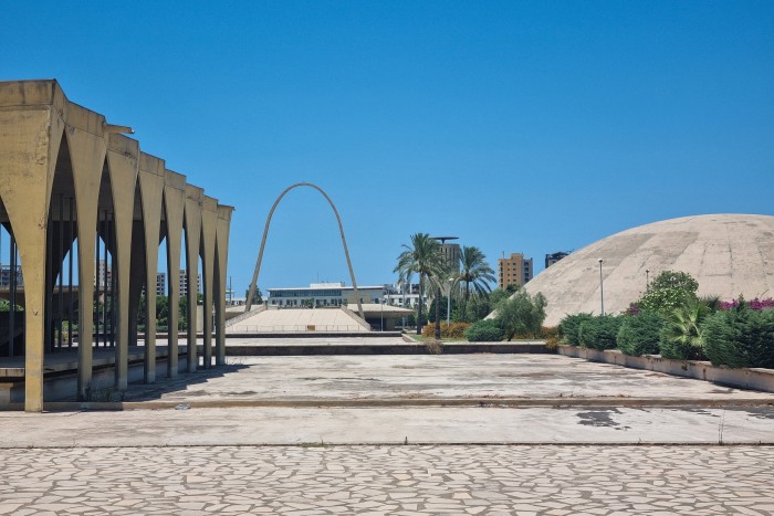 The abandoned Oscar Niemeyer structures at the Rachid Karami International Fair, Tripoli