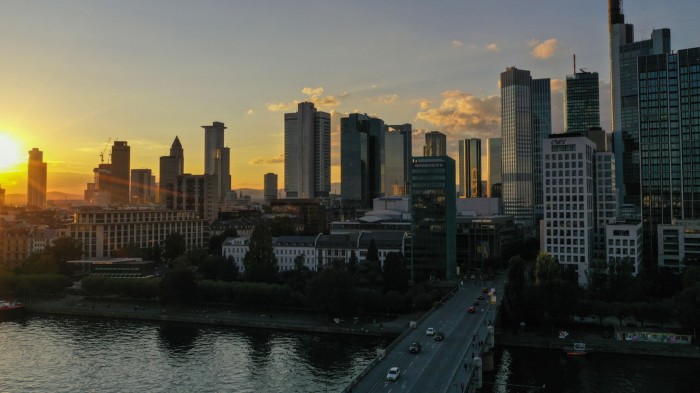 the financial district of Frankfurt