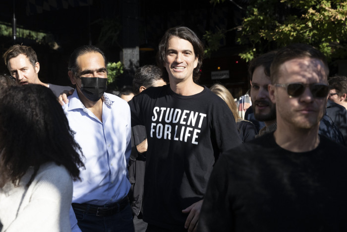Adam Neumann, co-founder of WeWork, at an event on the sidelines of the company’s trading debut in New York last year