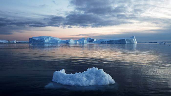 Melting ice off Greenland