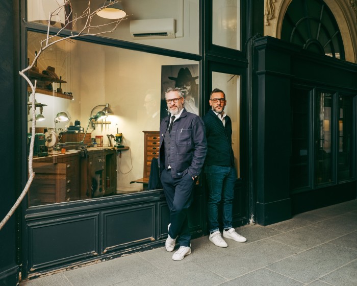 Franck (left) and Steven Bonnet outside their Paris store