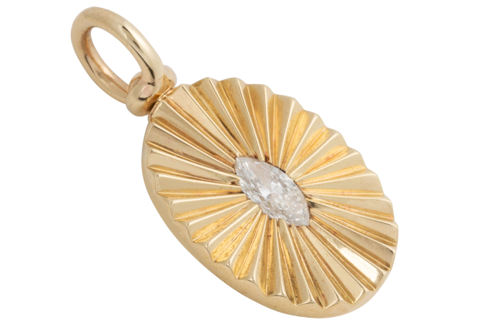 Lucy Delius gold and diamond Fluted Sunray pendant, £1,400