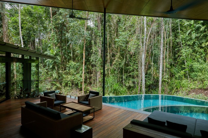 The Daintree Pavilion and swimming pool at Silky Oaks Lodge