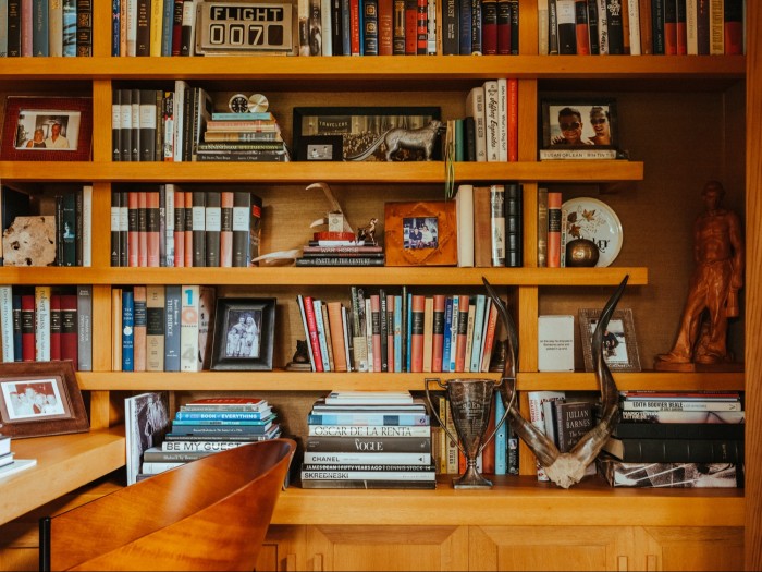 Bookshelves in the study