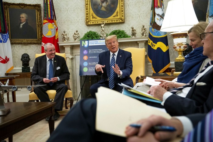 US president Donald Trump speaks during a meeting at the White House. Reports the US tried to buy a German biopharma company developing a potential vaccine caused fury in Berlin