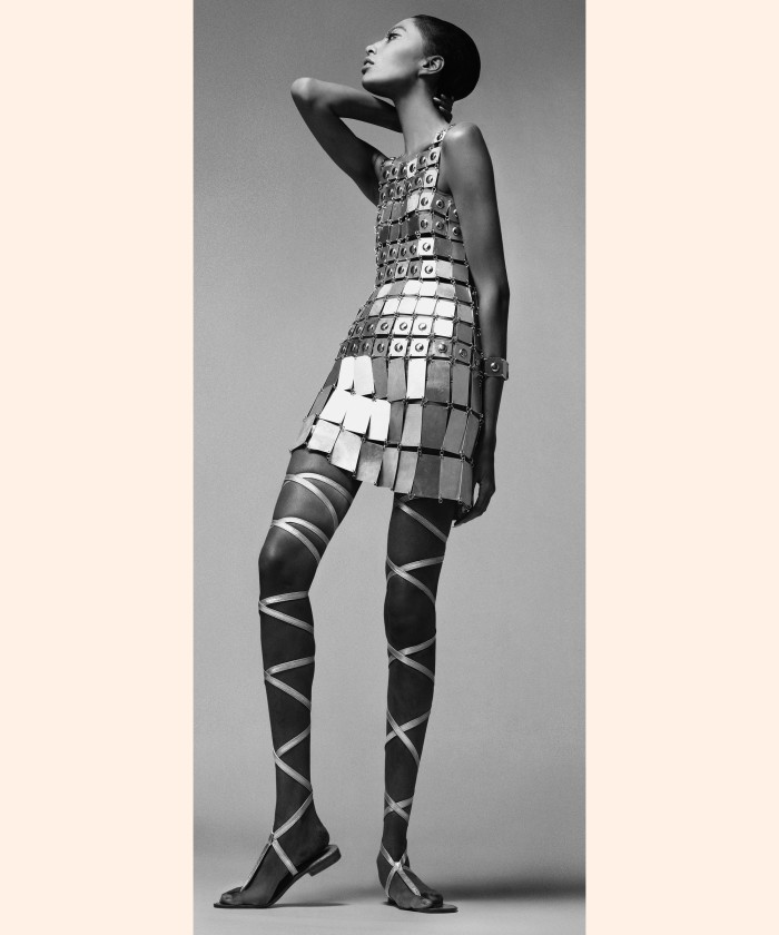 Donyale Luna, dress and sandals by Paco Rabanne, New York, December 6, 1966