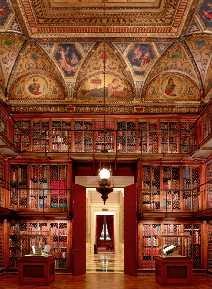 Representations of luminaries and signs of the zodiac on the ceiling of The Morgan Library, New York
