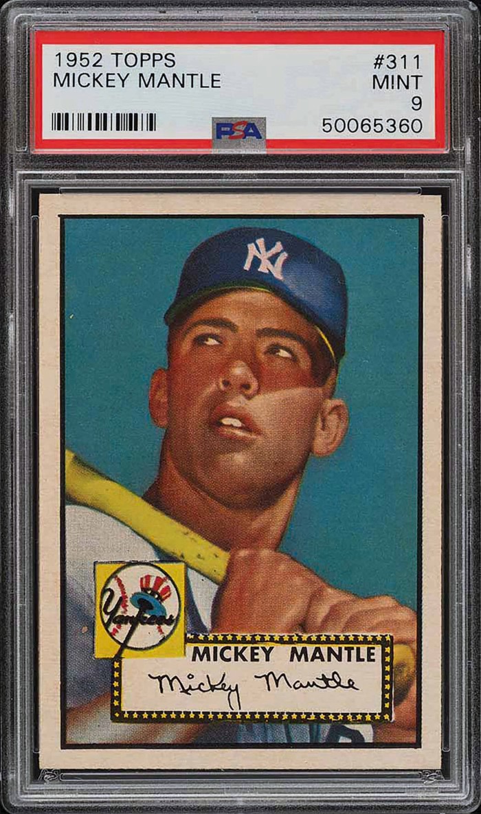 A 1952 Topps Mickey Mantle, sold for $5.2m in January