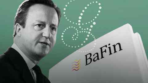 Montage of David Cameron and German regulator BaFin