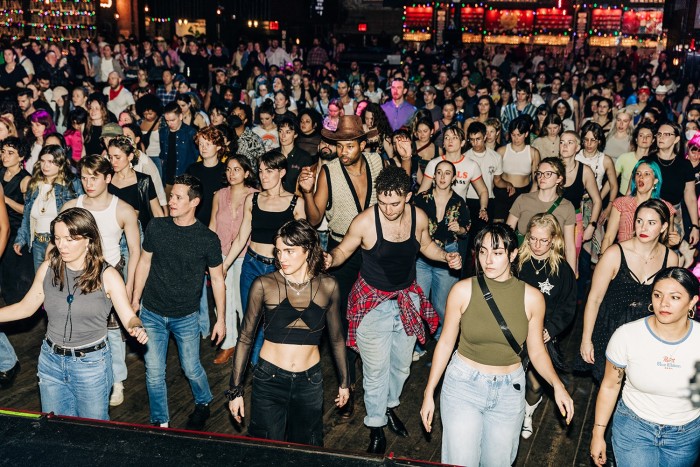 A Stud Country line dance at Brooklyn Bowl, New York